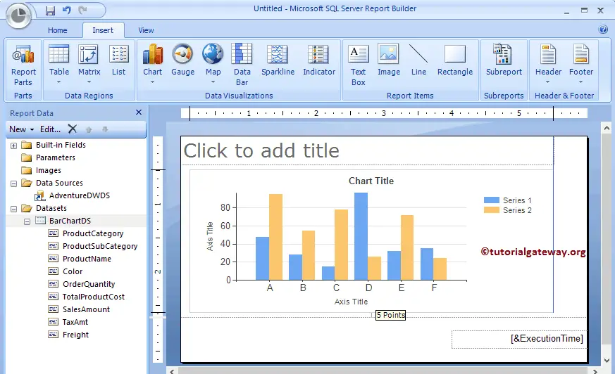 Create Bar Chart in SSRS Report Builder 11