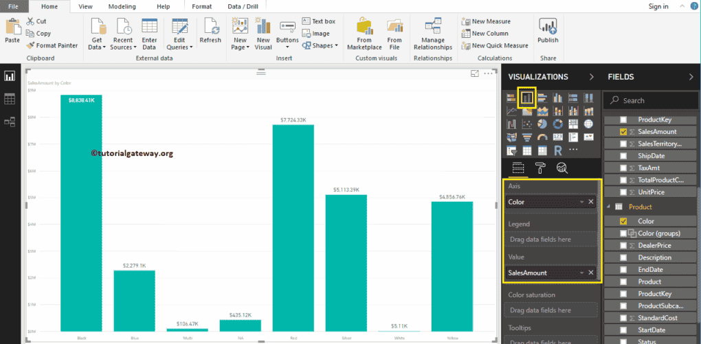 Add Dimension to Axis and Measure to Values for Bar Chart 12