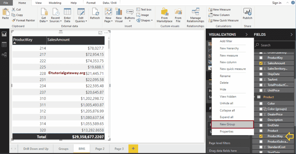 Create Bins in Power BI 2