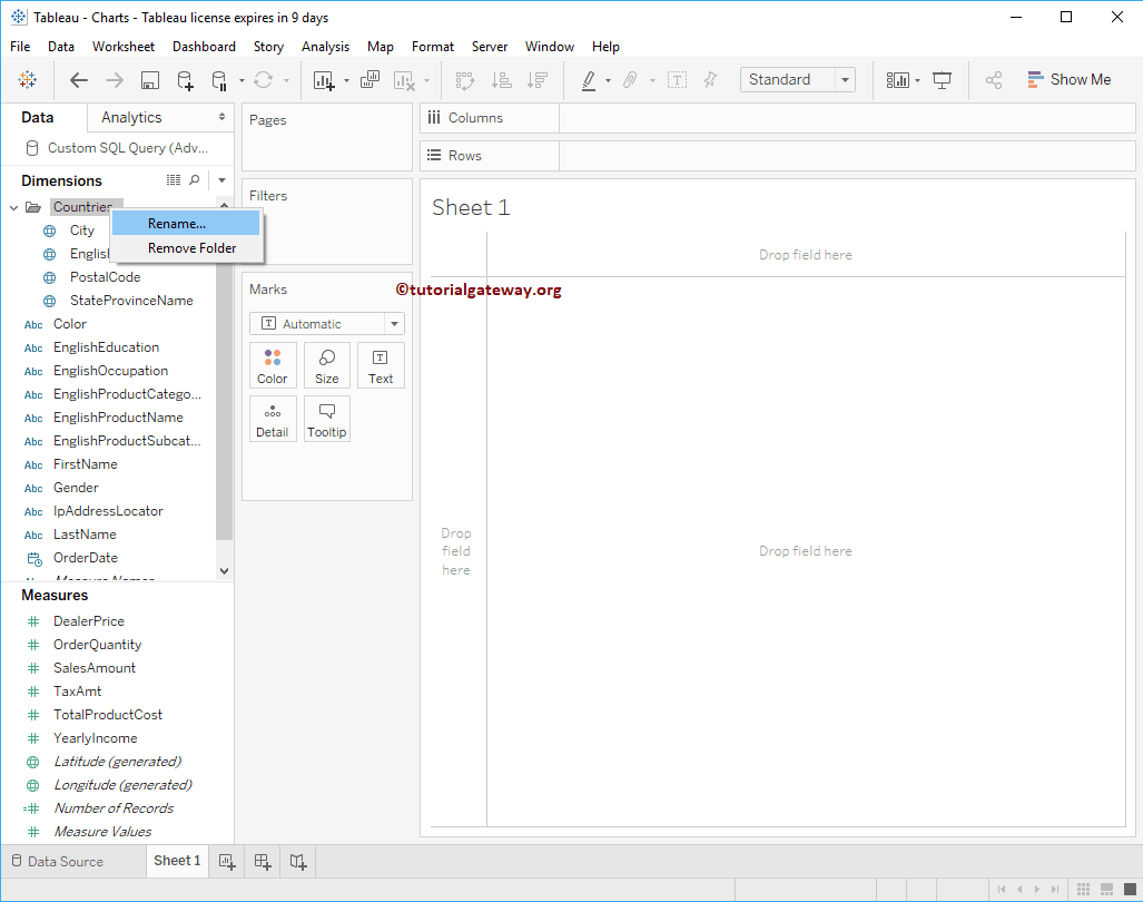 Create Folders in Tableau 5