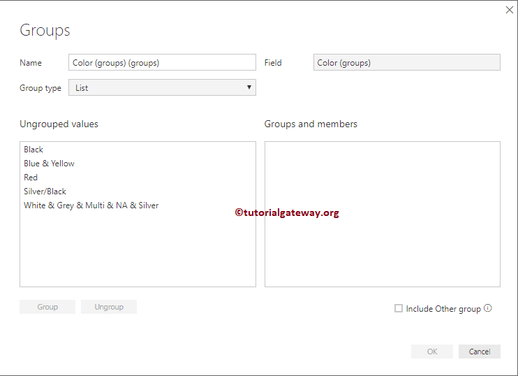 Ungrouped values and Groups and Members 23