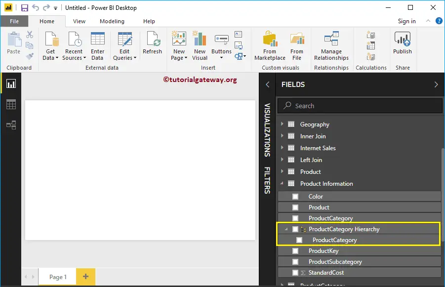 Newly Created Hierarchy in Power BI 16