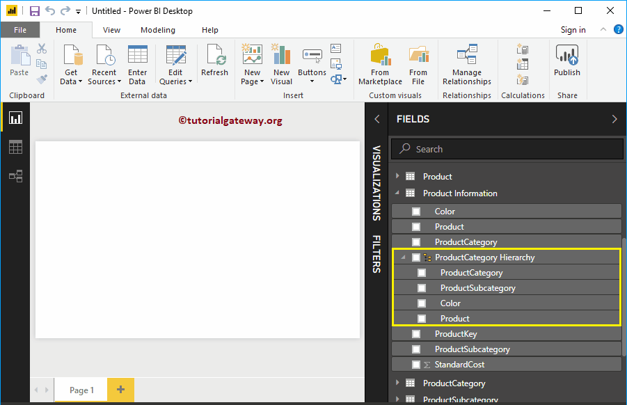 Newly Created Hierarchy in Power BI 16