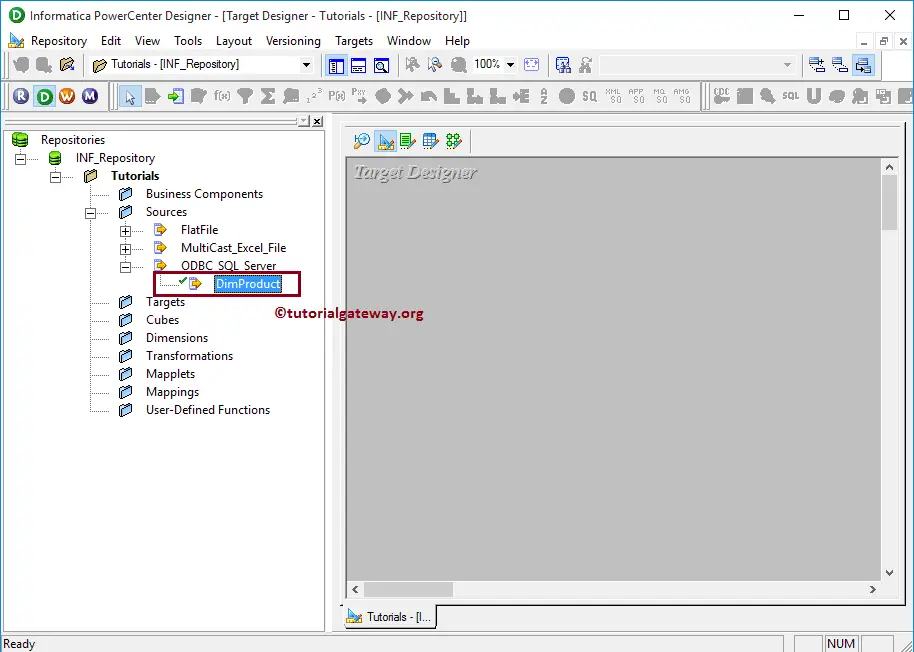 Create Informatica Target table using Source Definition 1