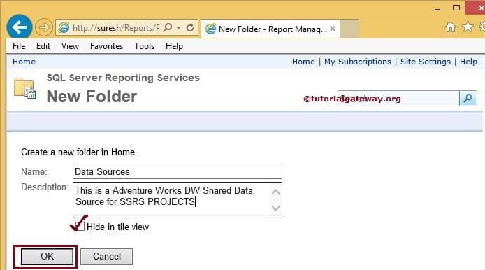 Create New Folder in Report Manager 4