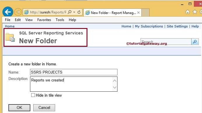 Create New Folder in Report Manager 6