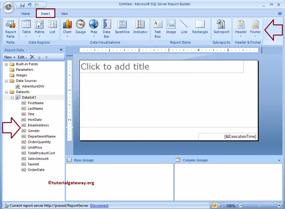Create New Report in SSRS Report Builder 9