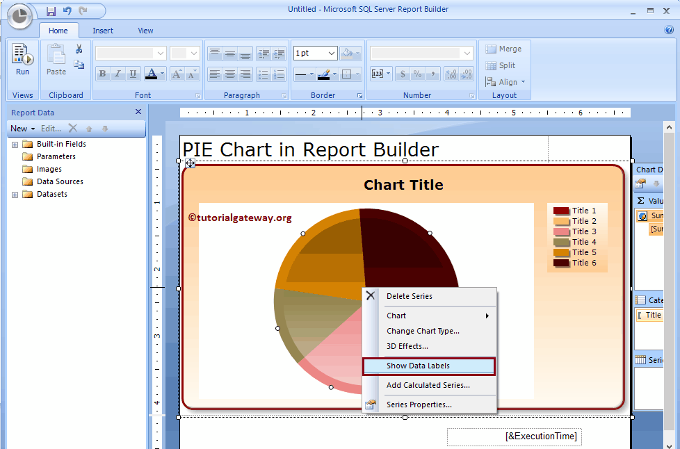 Show Pie Chart Data Labels in SSRS Report Builder Wizard 13