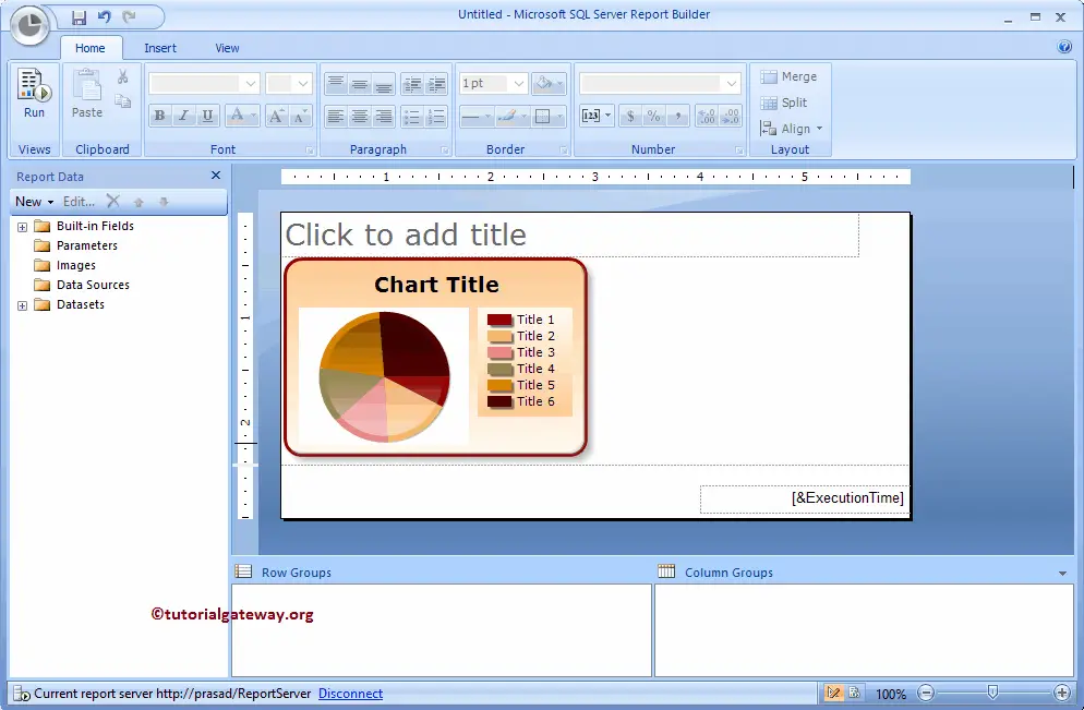 Create Pie Chart in SSRS Report Builder Wizard 8
