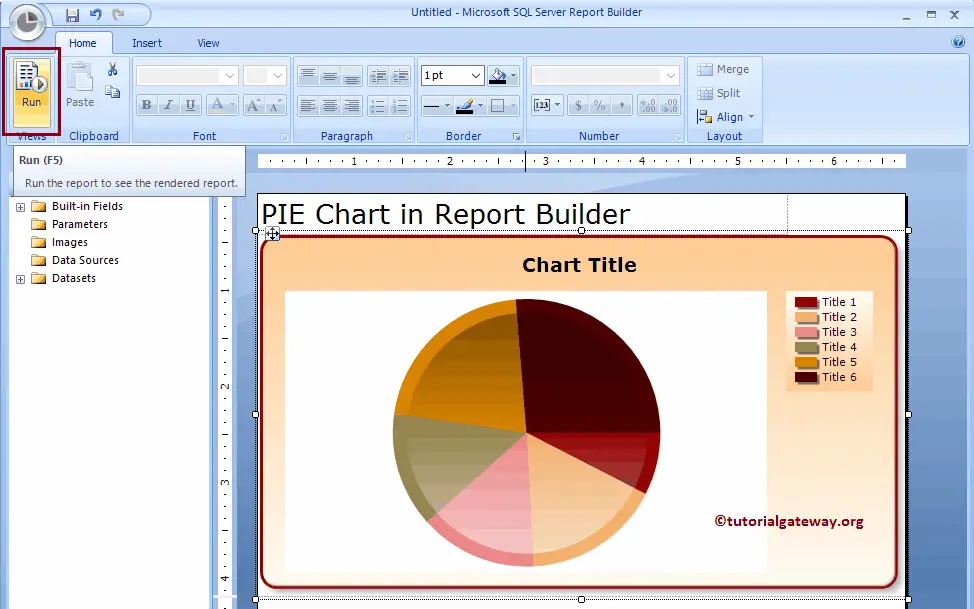 Create Pie Chart in SSRS Report Builder Wizard 11