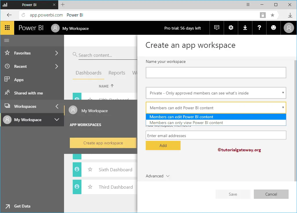 we Choose Members can edit content option while Creating Power BI Workspace 4