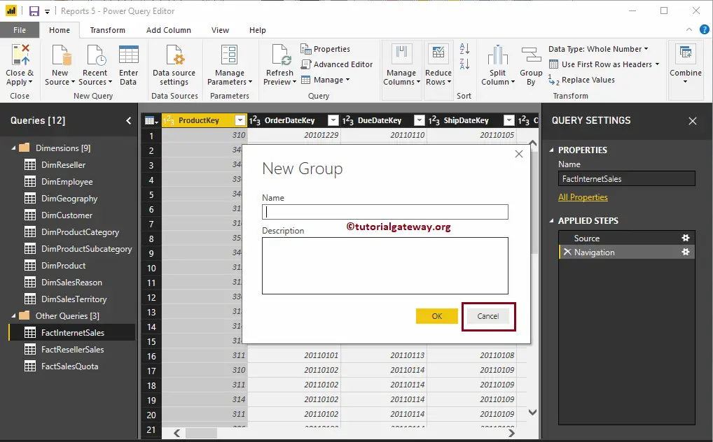 Create Query Groups in Power BI 11