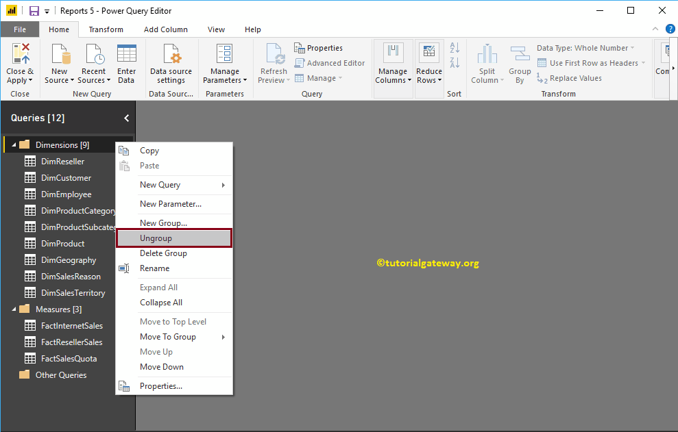 Create Query Groups in Power BI 18