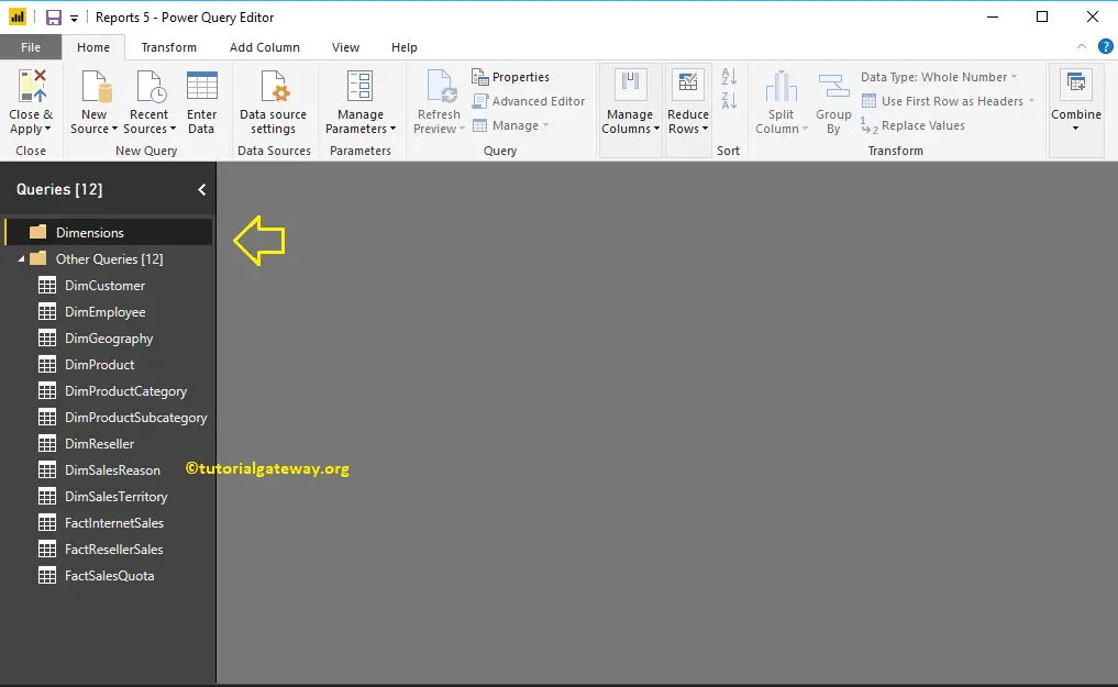 Create Query Groups in Power BI 5