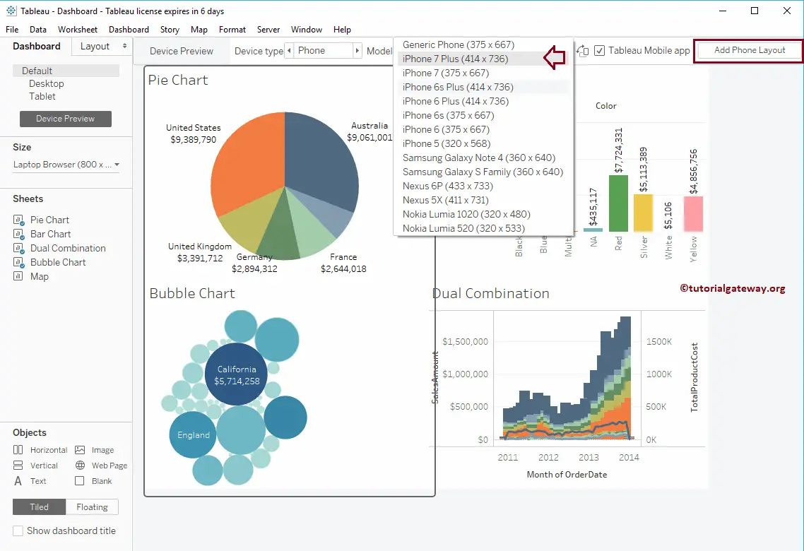 Create Tableau Dashboard Device Preview 12