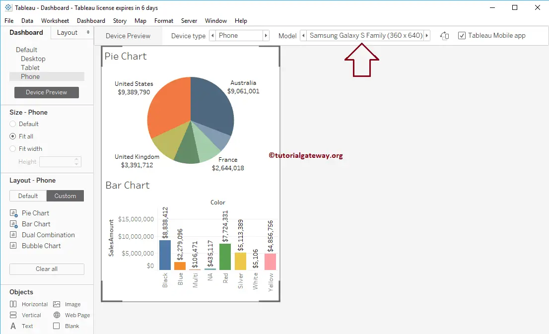 Create Tableau Dashboard Device Preview 15