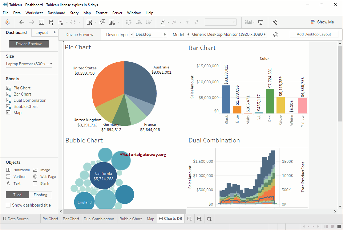 Create Tableau Dashboard Device Preview 3