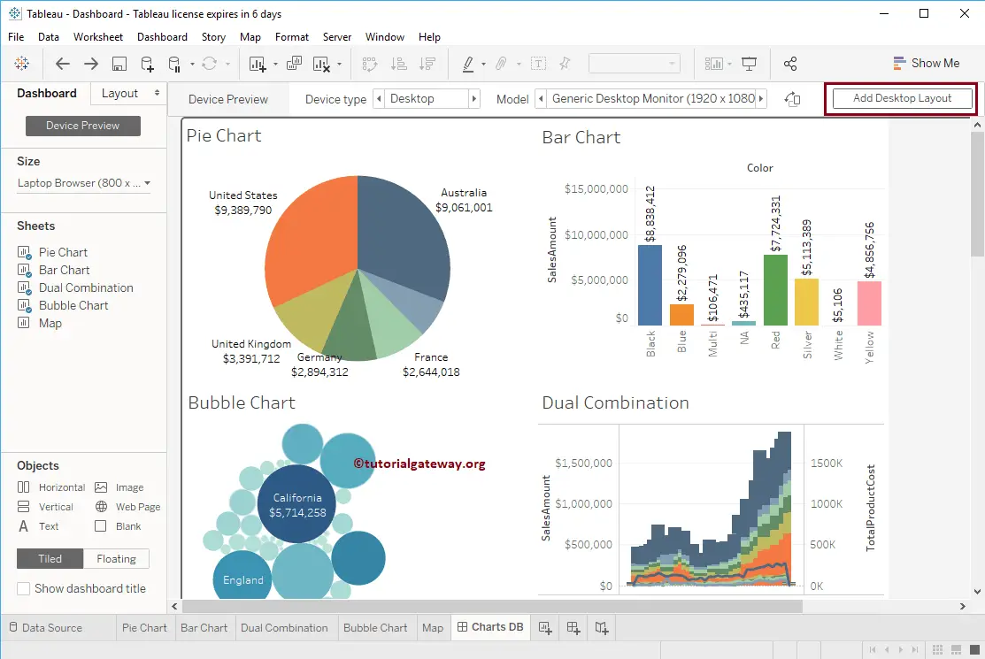 Create Tableau Dashboard Device Preview 7