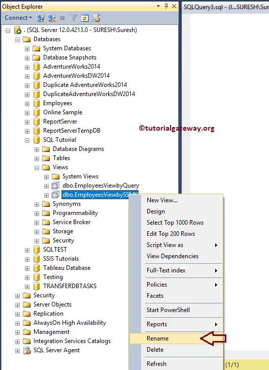 Create Views in SQL Server 15