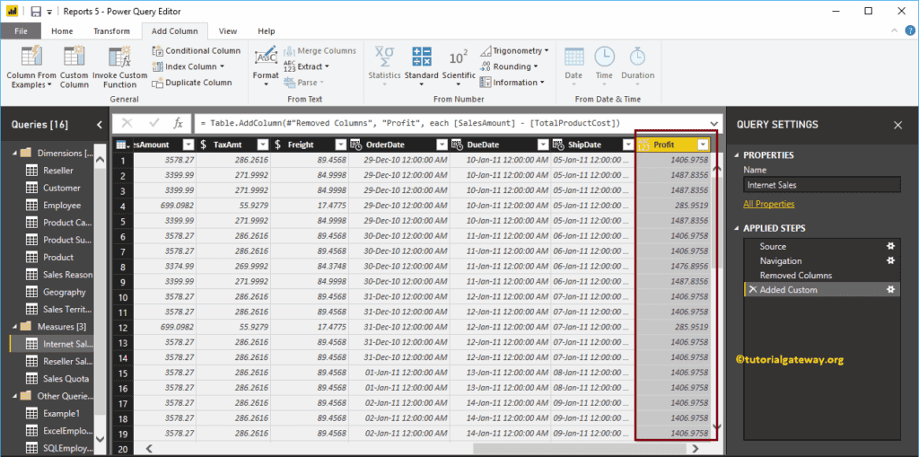 Create a Custom Column in Power BI 6