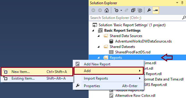 Create a New Report in SSRS without wizard 3