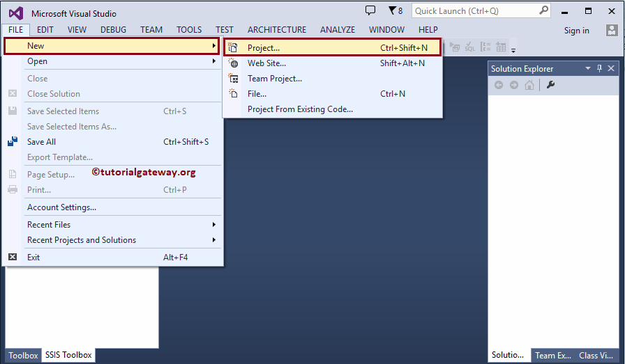 Create a SSIS Project 2