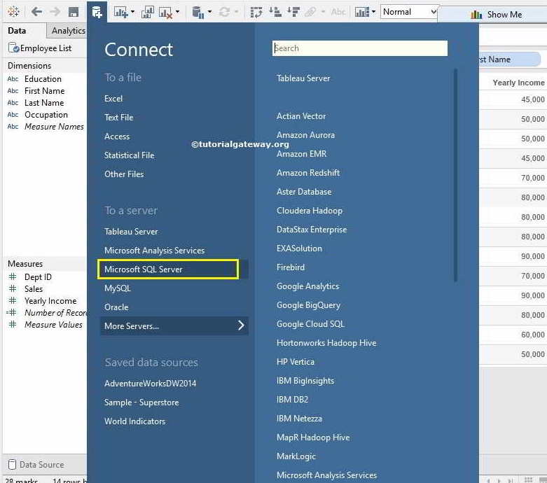 Connect to Microsoft Sql Server