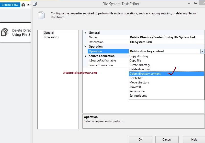 Delete Directory Content Using File System Task in SSIS 2