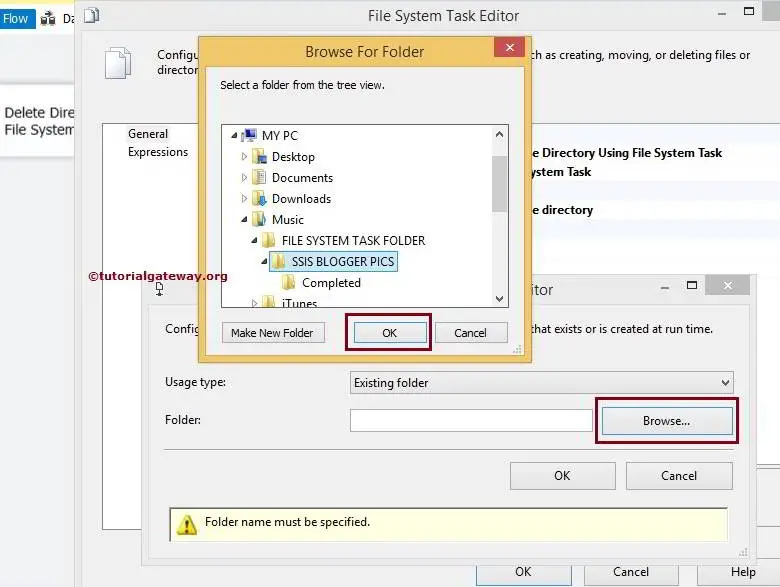 Delete Directory Using File System Task in SSIS 5