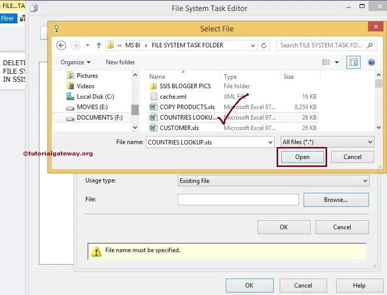 Delete File Using File System Task in SSIS 4
