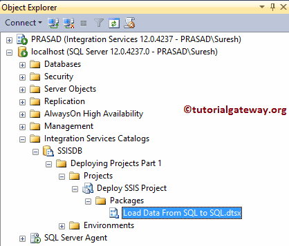 Deploy SSIS Package using BIDS 14