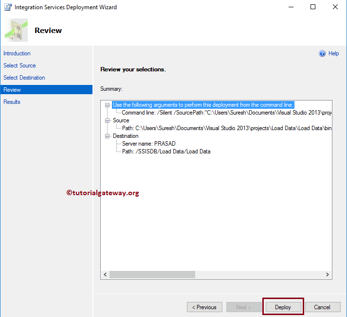 SSIS Project Deployment Using SQL Deployment Wizard 10
