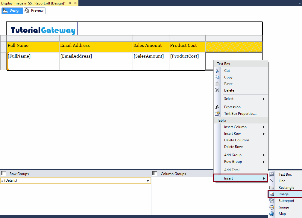Display Database Images in a Report