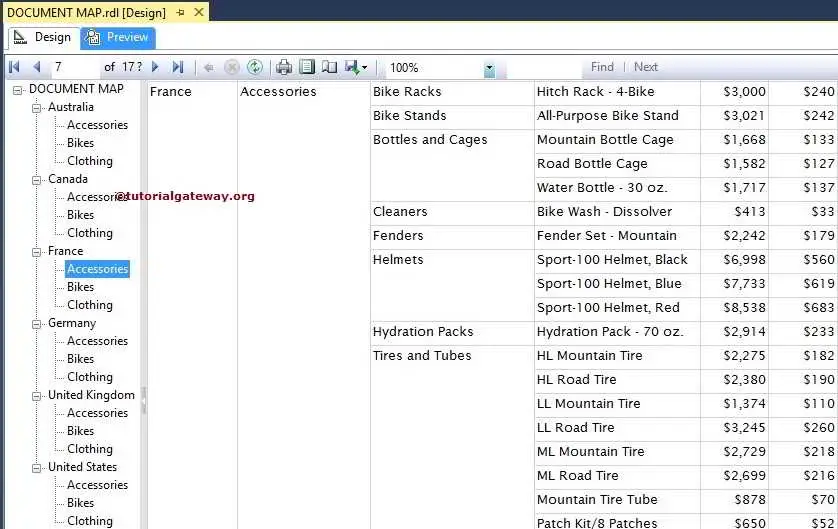 SSRS Document Map Label 9
