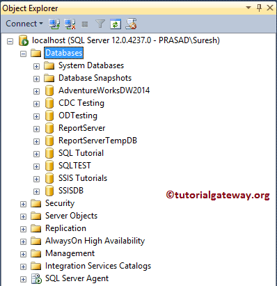 Available DBS in Object Explorer 1