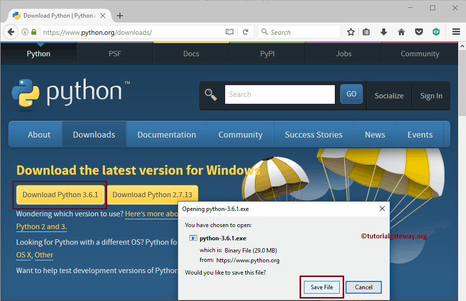 Official Website to Download. Python for windows 2