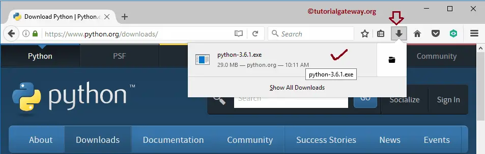 Save the Python Latest Version Exe File to Local Hard drive 3