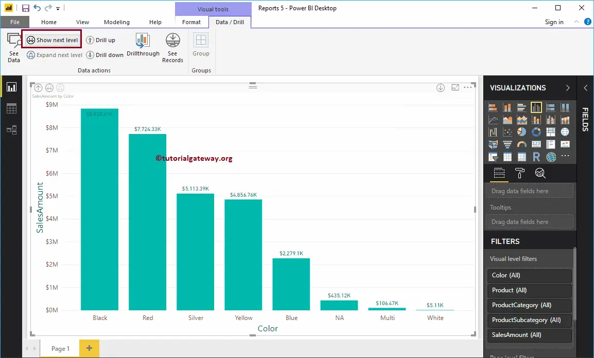 Drill Up and Drill Down Reports in Power BI 10