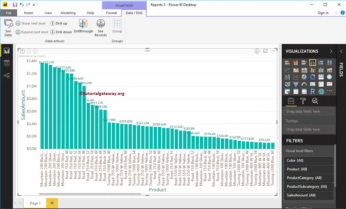 Drill Up and Drill Down Reports in Power BI 12