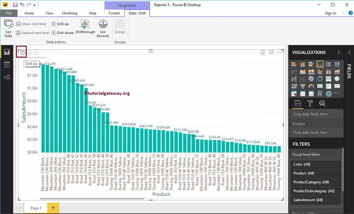 Drill Up and Drill Down Reports in Power BI 13