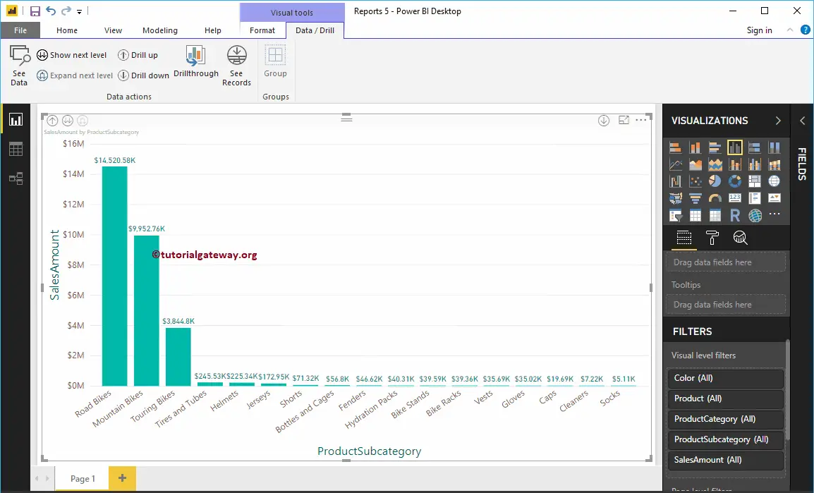 Drill Up and Drill Down Reports in Power BI 15