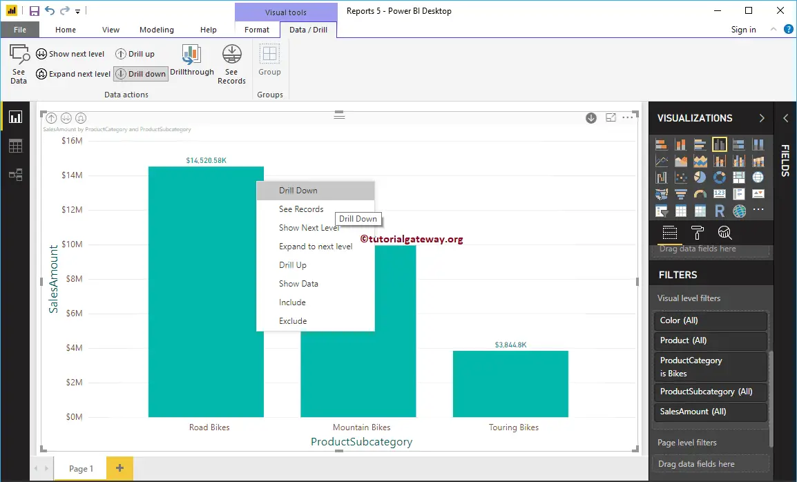 Drill Up and Drill Down Reports in Power BI 18