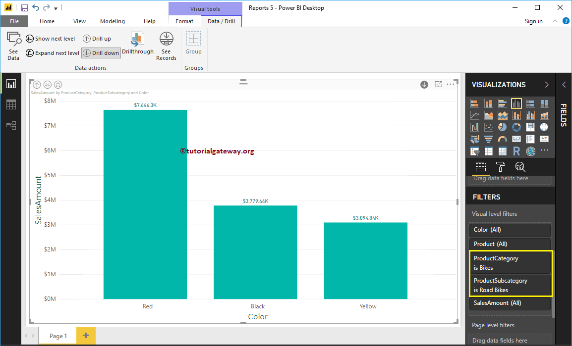 Drill Up and Drill Down Reports in Power BI 19