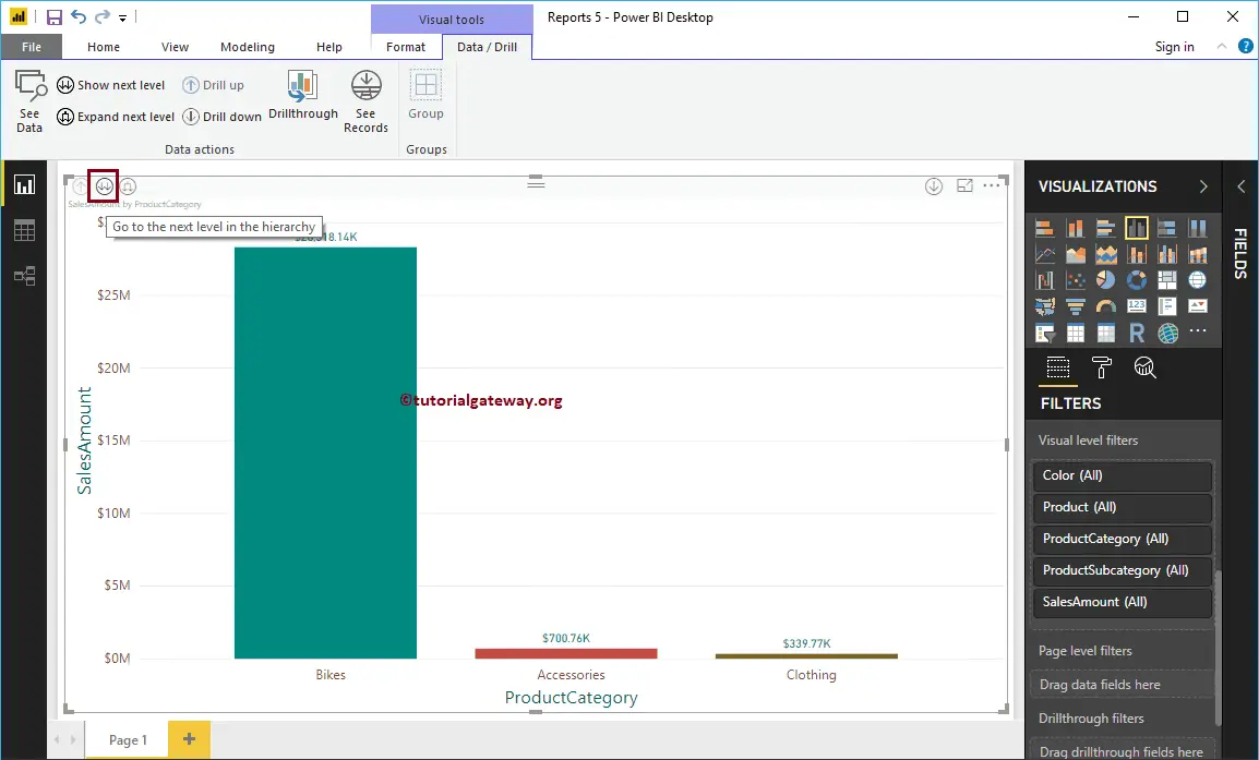 Drill Up and Drill Down Reports in Power BI 6