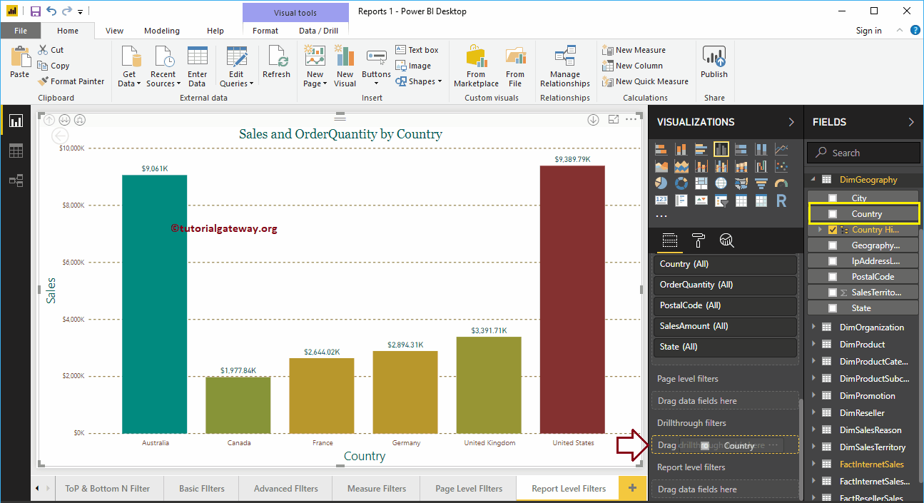 Drill through Filters in Power BI 3