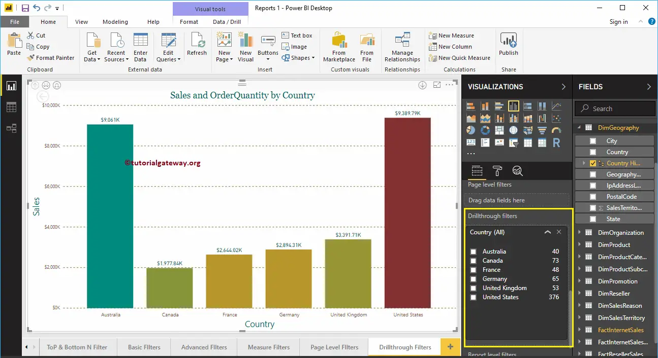 Drill through Filters in Power BI 4