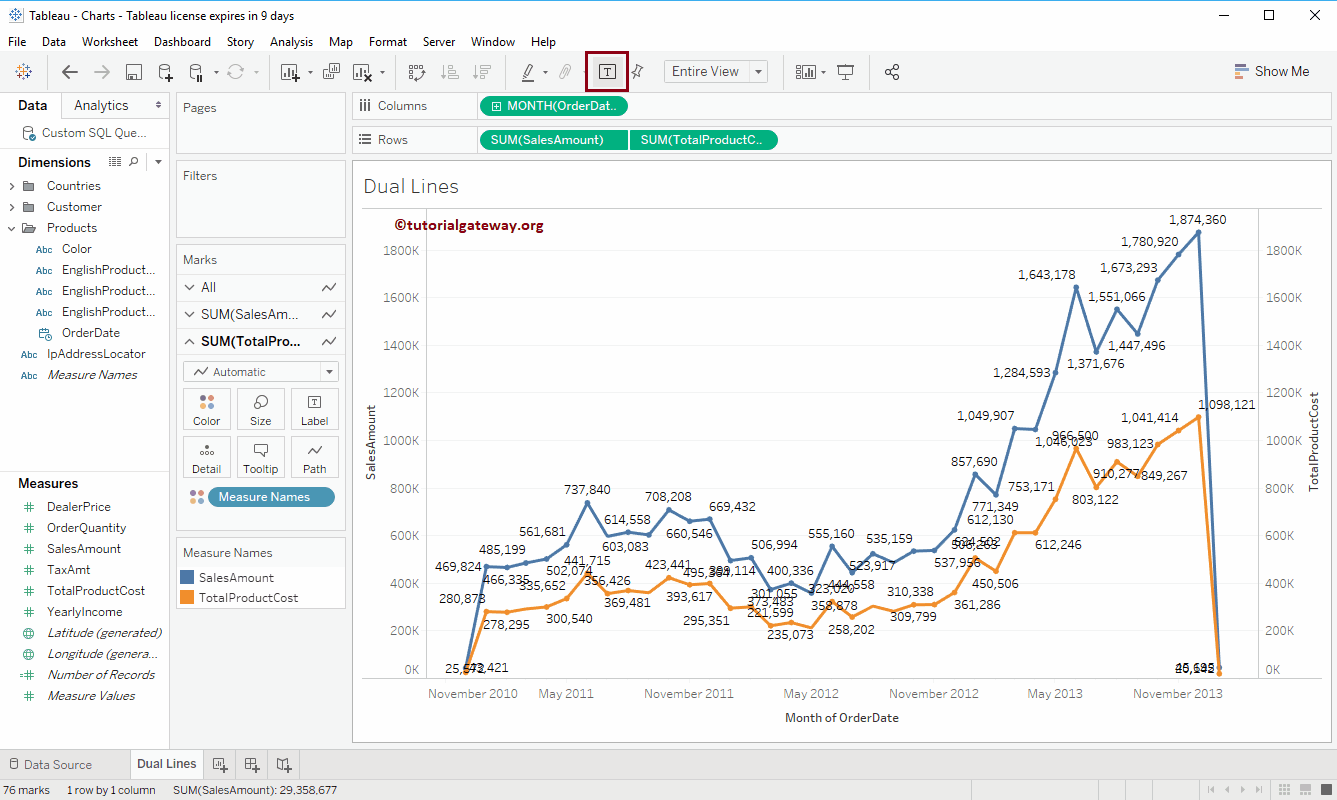 Dual Lines Chart in Tableau 13