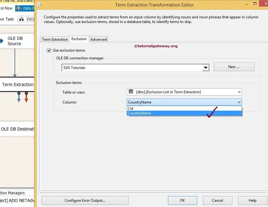 Exclusion Tab in SSIS Term Extraction Transformation 6