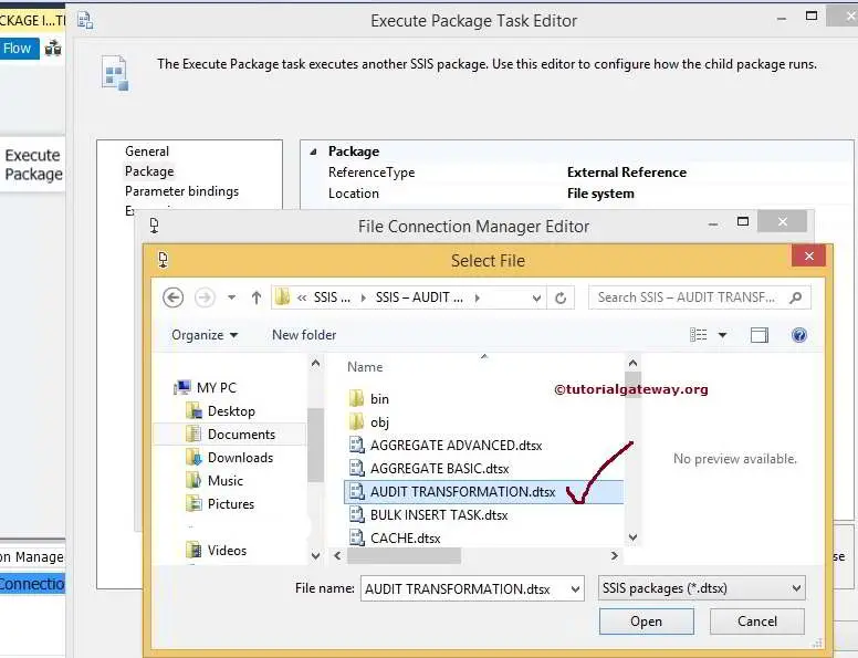 Execute Packages in File System using SSIS Execute Package Task 7