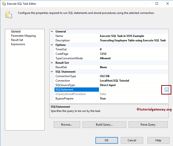 Execute SQL Task in SSIS Example 7